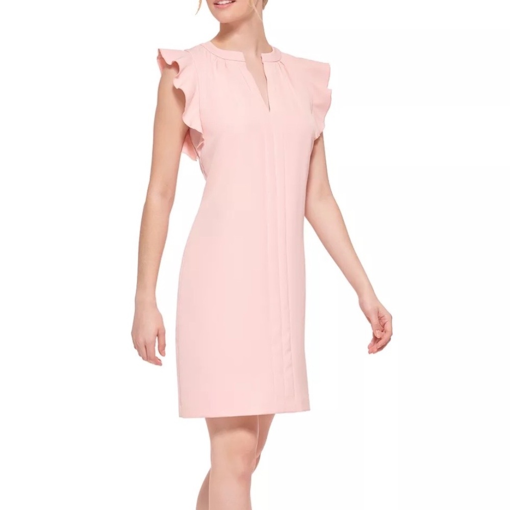 Vince Camuto Flutter Sleeve Dress Blush NWT size 14